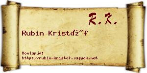 Rubin Kristóf névjegykártya