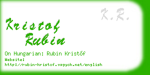 kristof rubin business card